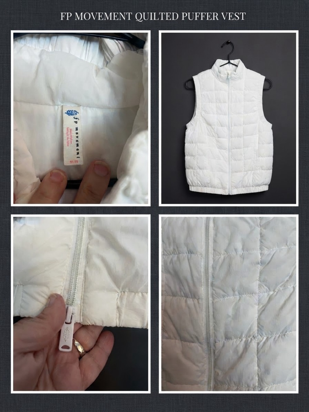 Free People White Quilted Puffer Vest